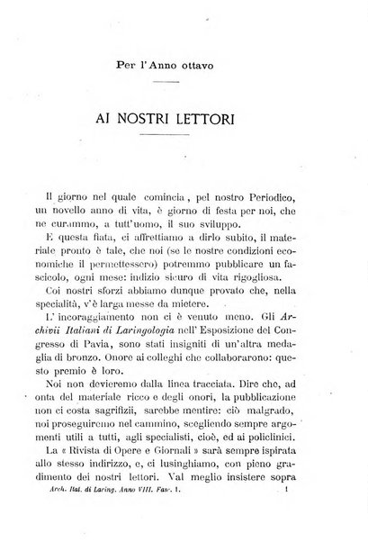 Archivii italiani di laringologia periodico trimestrale