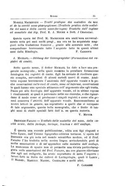 Archivii italiani di laringologia periodico trimestrale