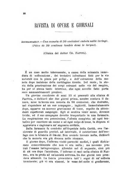 Archivii italiani di laringologia periodico trimestrale