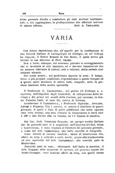 Archivii italiani di laringologia periodico trimestrale