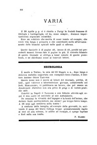 Archivii italiani di laringologia periodico trimestrale