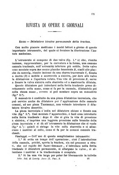 Archivii italiani di laringologia periodico trimestrale