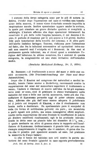 Archivii italiani di laringologia periodico trimestrale