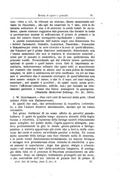 Archivii italiani di laringologia periodico trimestrale