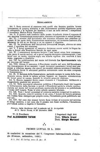 Archivii italiani di laringologia periodico trimestrale