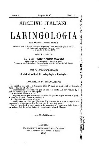 Archivii italiani di laringologia periodico trimestrale