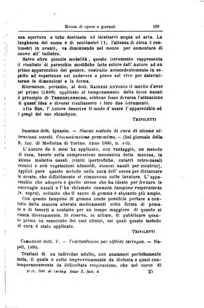 Archivii italiani di laringologia periodico trimestrale