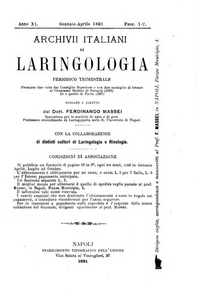 Archivii italiani di laringologia periodico trimestrale