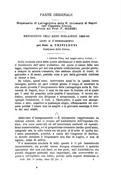 Archivii italiani di laringologia periodico trimestrale