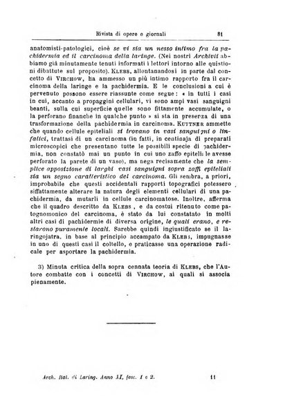 Archivii italiani di laringologia periodico trimestrale