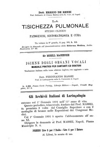 Archivii italiani di laringologia periodico trimestrale