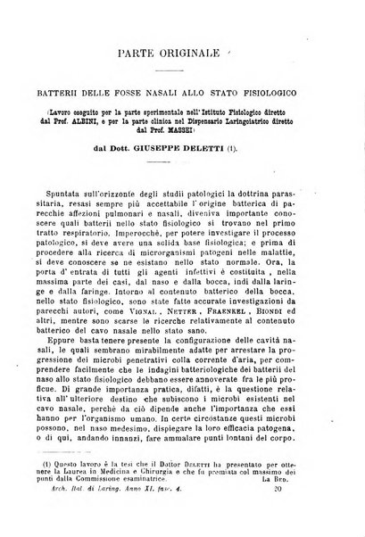 Archivii italiani di laringologia periodico trimestrale