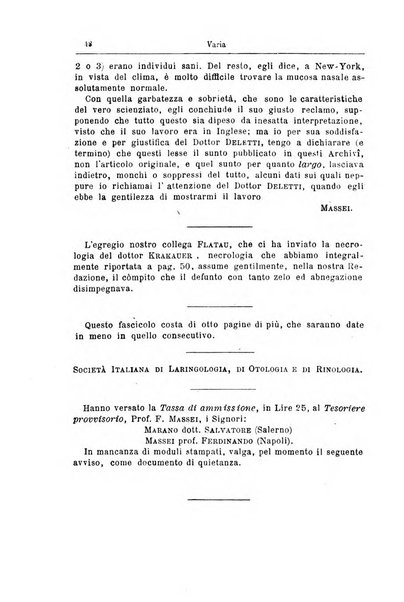 Archivii italiani di laringologia periodico trimestrale