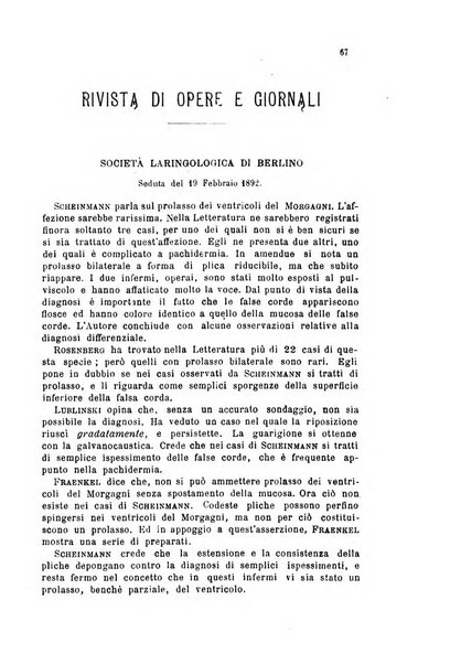 Archivii italiani di laringologia periodico trimestrale