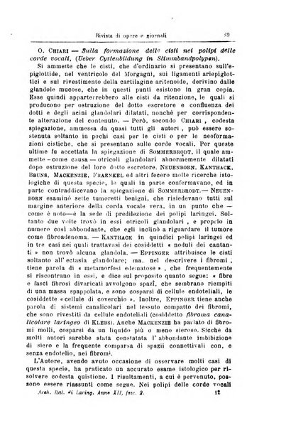 Archivii italiani di laringologia periodico trimestrale