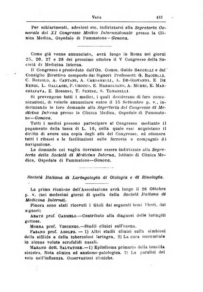 Archivii italiani di laringologia periodico trimestrale