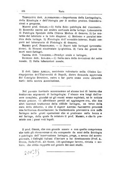 Archivii italiani di laringologia periodico trimestrale