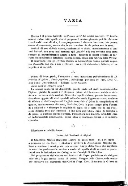 Archivii italiani di laringologia periodico trimestrale