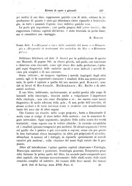 Archivii italiani di laringologia periodico trimestrale