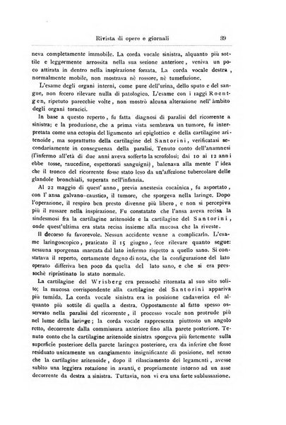 Archivii italiani di laringologia periodico trimestrale