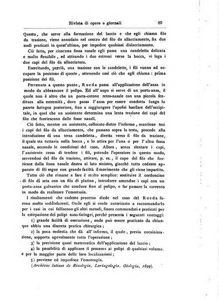 Archivii italiani di laringologia periodico trimestrale