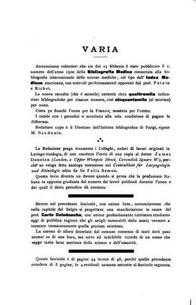 Archivii italiani di laringologia periodico trimestrale