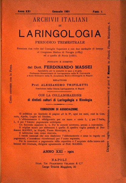 Archivii italiani di laringologia periodico trimestrale