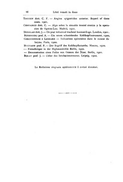 Archivii italiani di laringologia periodico trimestrale