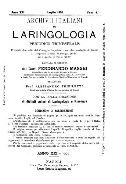 Archivii italiani di laringologia periodico trimestrale