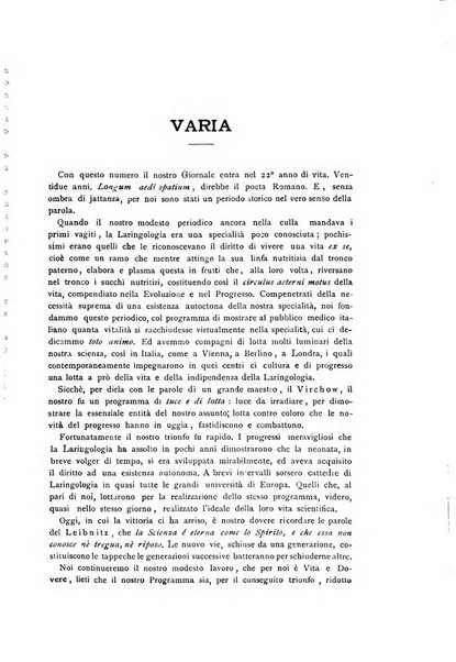 Archivii italiani di laringologia periodico trimestrale