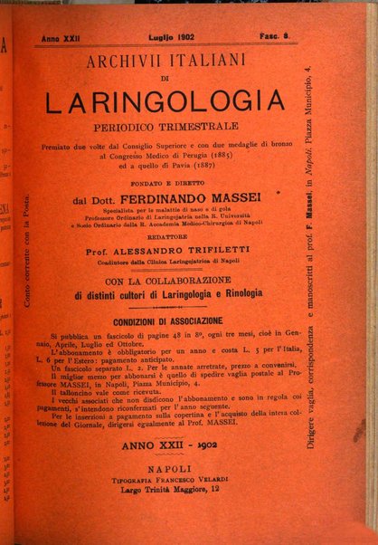 Archivii italiani di laringologia periodico trimestrale