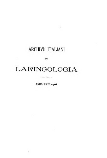 Archivii italiani di laringologia periodico trimestrale