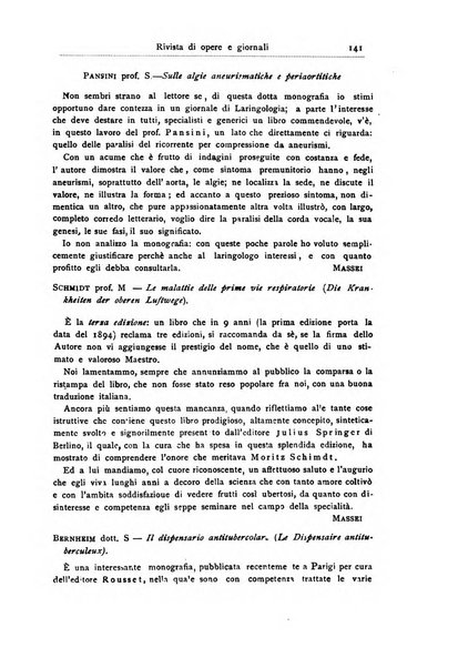 Archivii italiani di laringologia periodico trimestrale