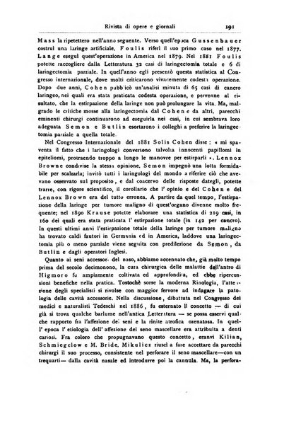 Archivii italiani di laringologia periodico trimestrale