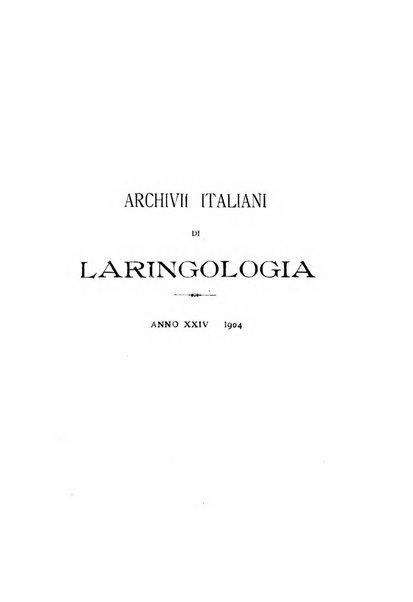 Archivii italiani di laringologia periodico trimestrale