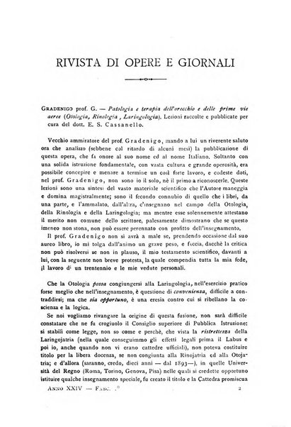 Archivii italiani di laringologia periodico trimestrale