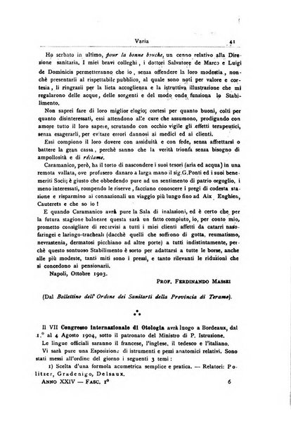 Archivii italiani di laringologia periodico trimestrale