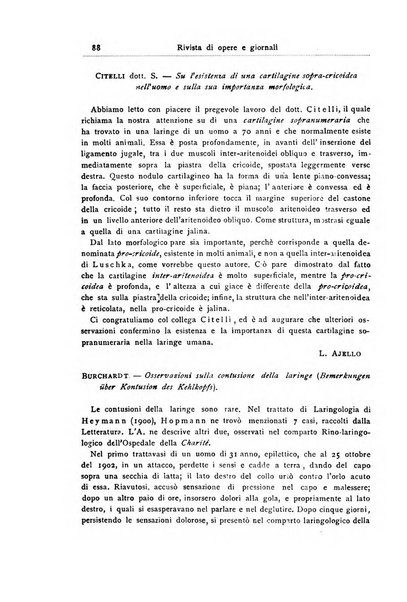 Archivii italiani di laringologia periodico trimestrale