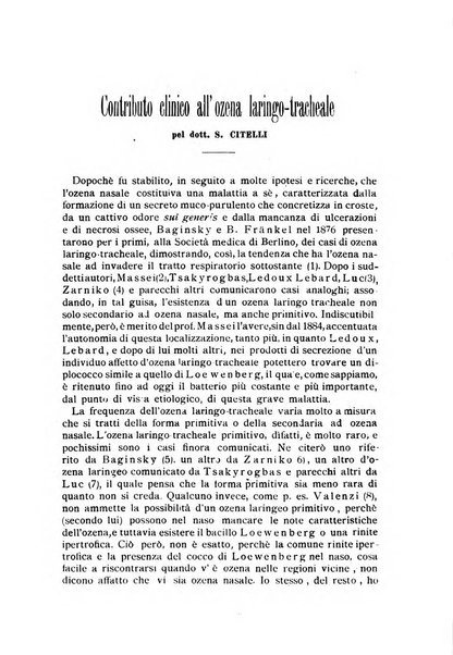 Archivii italiani di laringologia periodico trimestrale