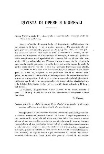 Archivii italiani di laringologia periodico trimestrale