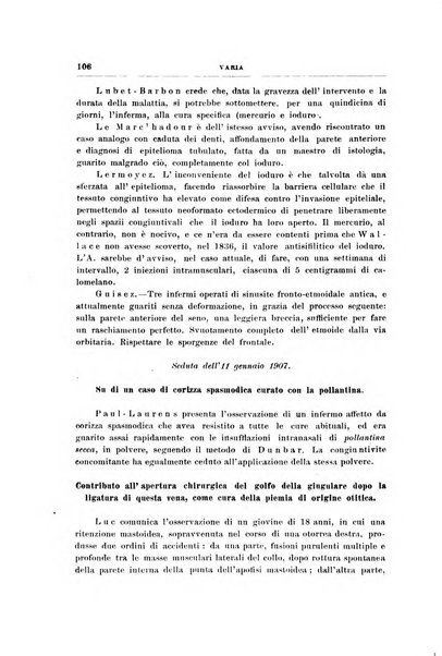 Archivii italiani di laringologia periodico trimestrale