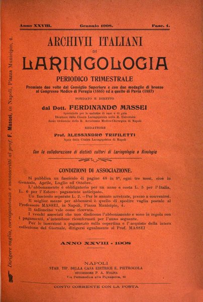 Archivii italiani di laringologia periodico trimestrale