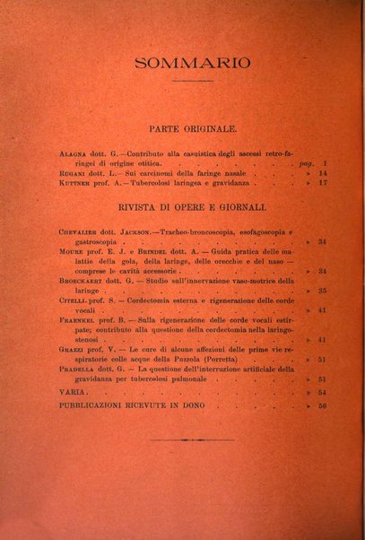 Archivii italiani di laringologia periodico trimestrale