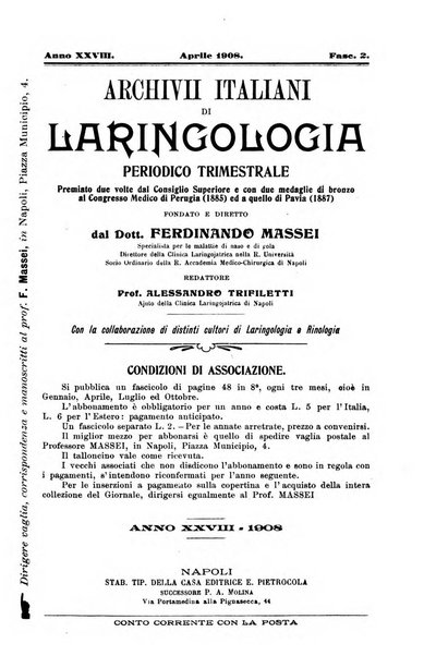 Archivii italiani di laringologia periodico trimestrale