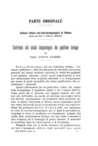 Archivii italiani di laringologia periodico trimestrale