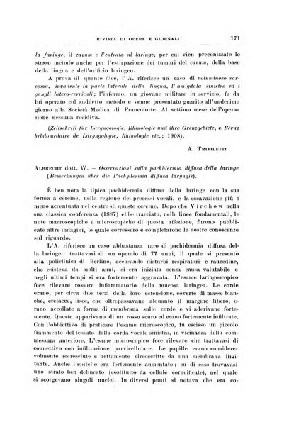 Archivii italiani di laringologia periodico trimestrale