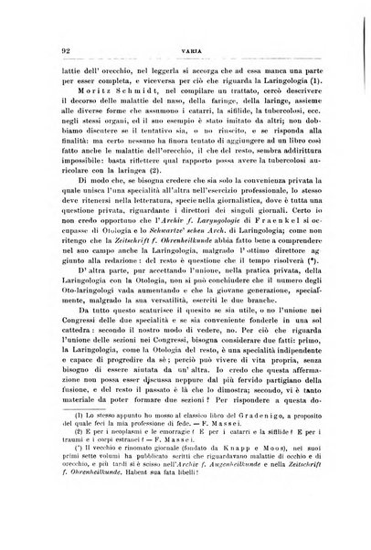 Archivii italiani di laringologia periodico trimestrale