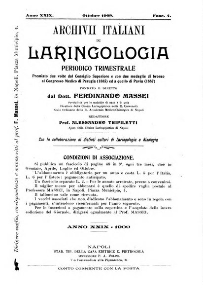 Archivii italiani di laringologia periodico trimestrale