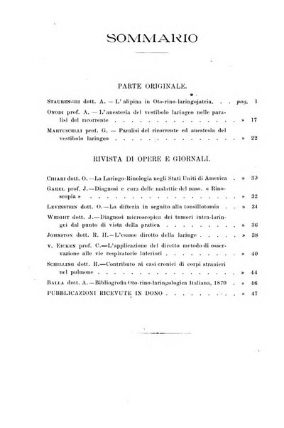 Archivii italiani di laringologia periodico trimestrale