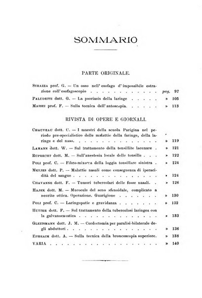 Archivii italiani di laringologia periodico trimestrale